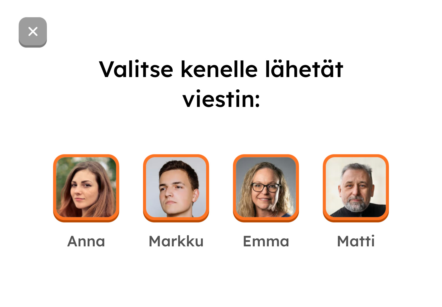 Yhteystiedon valinta