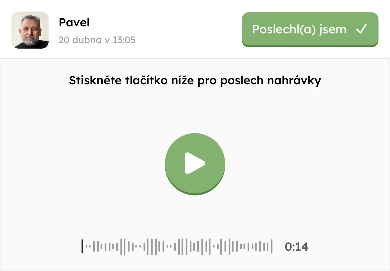 Příchozí hlasová zpráva