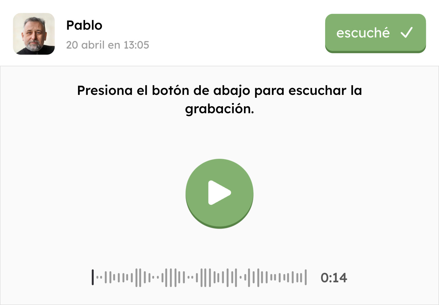 Mensaje de audio entrante