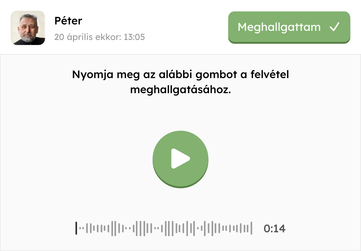 Bejövő hangüzenet