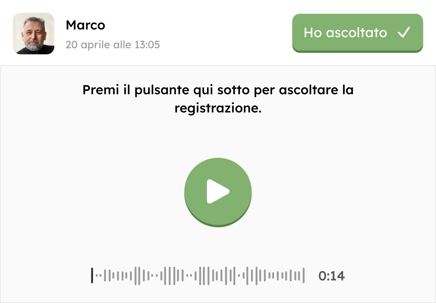Messaggio audio in arrivo