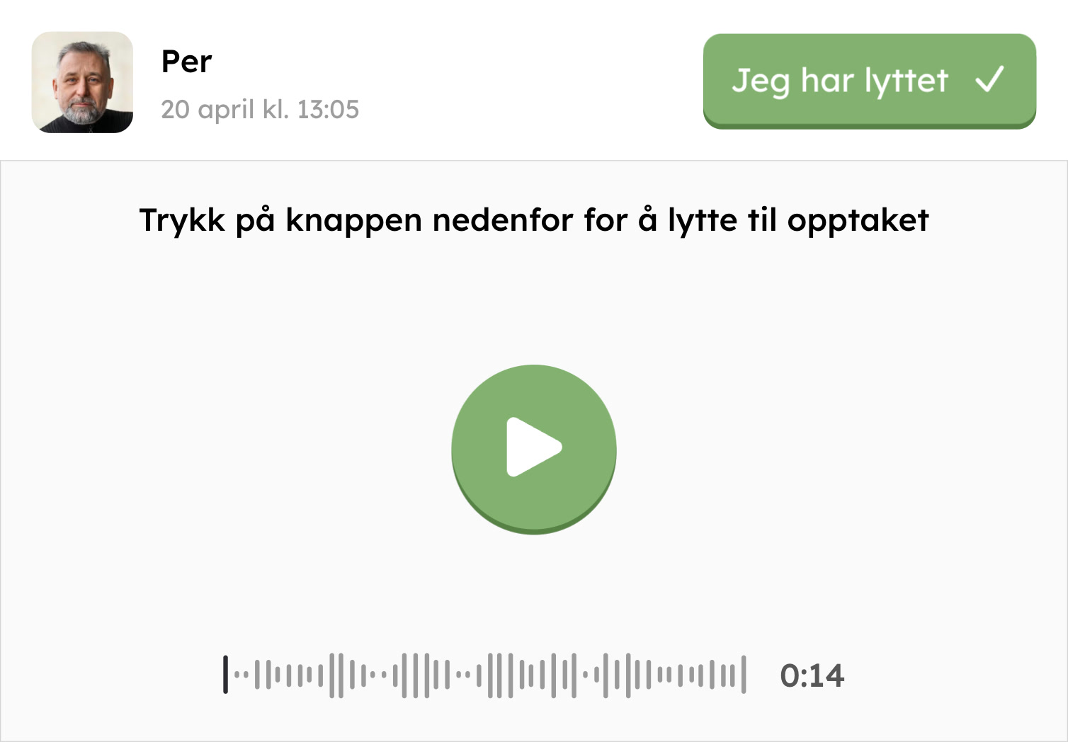 Innkommende lydmelding