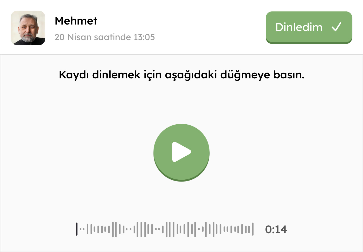 Gelen sesli mesaj