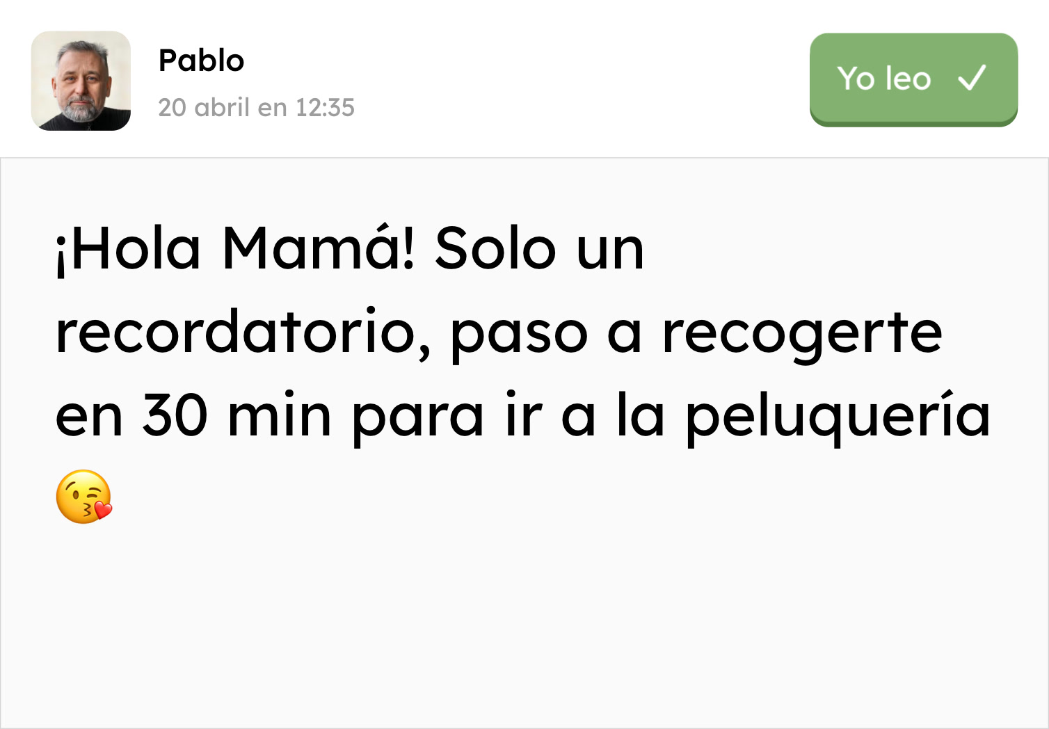 Mensaje de texto entrante