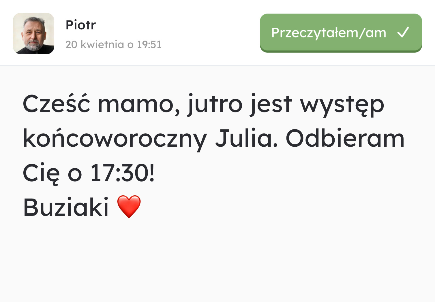 Przychodząca wiadomość tekstowa