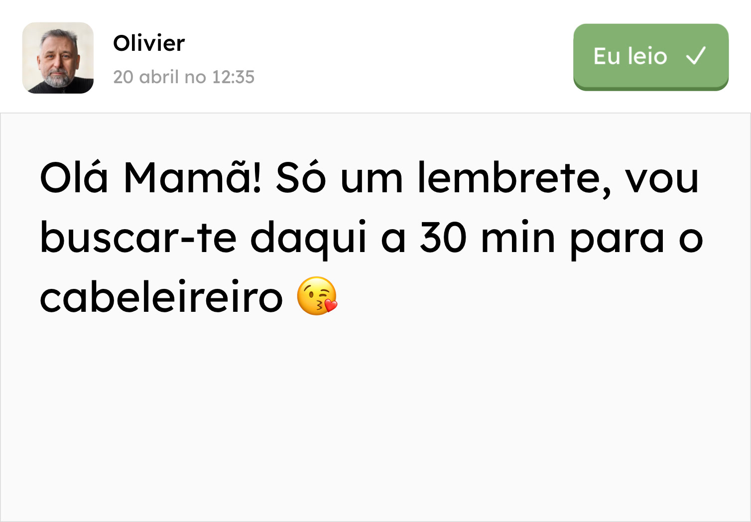 Mensagem de texto recebida