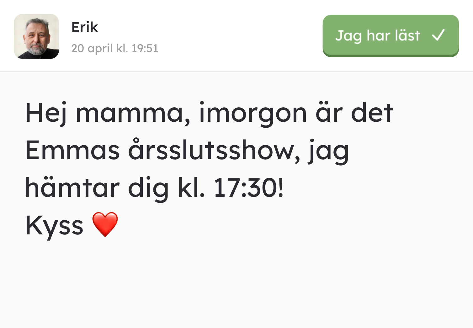 Inkommande textmeddelande