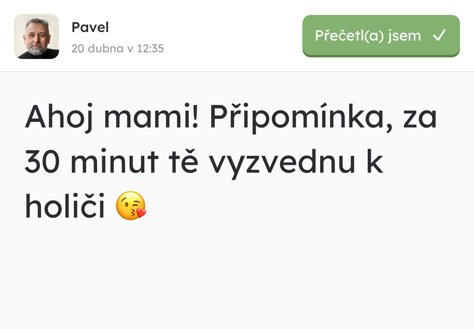 Příchozí textová zpráva