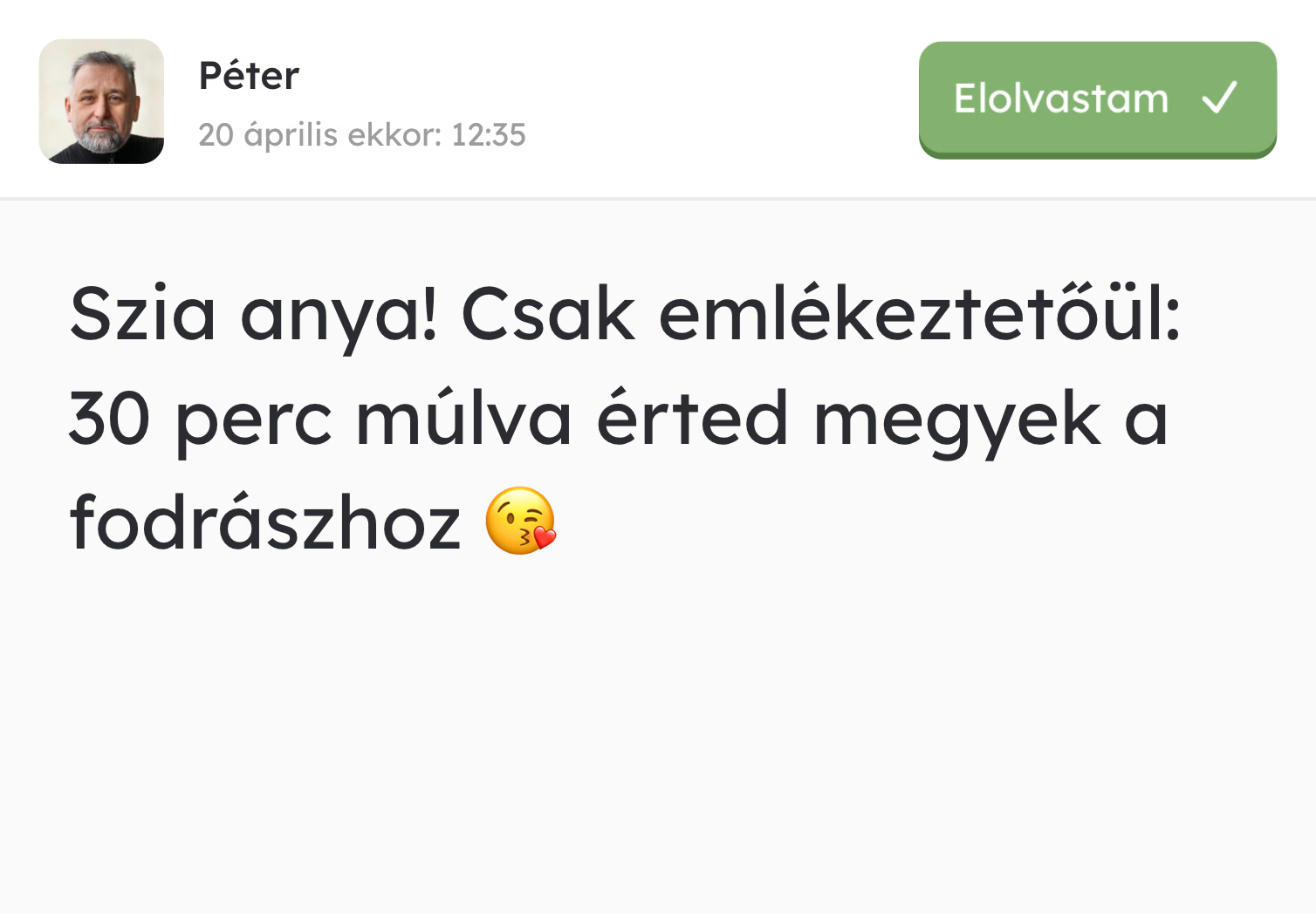 Bejövő szöveges üzenet