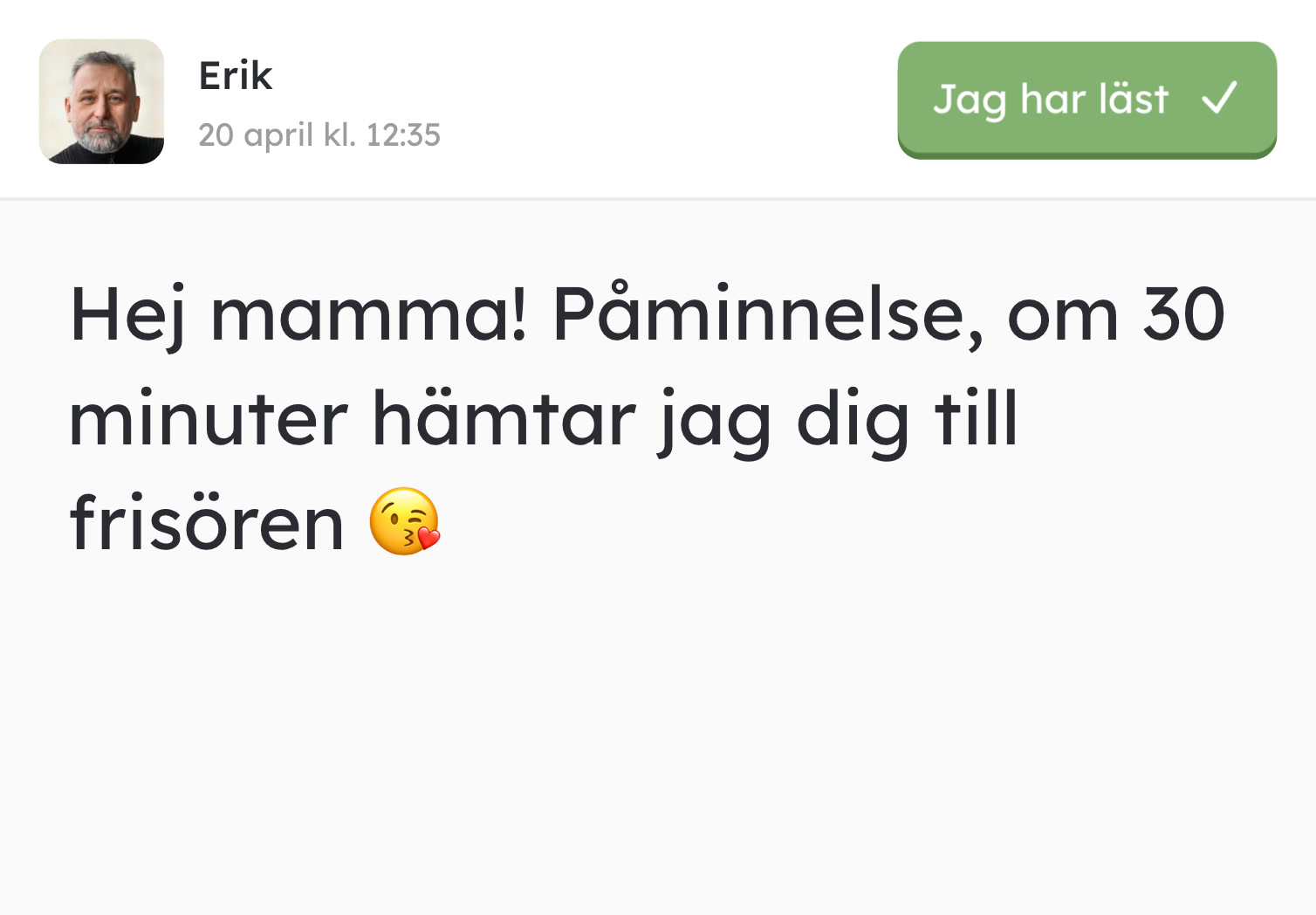 Inkommande textmeddelande