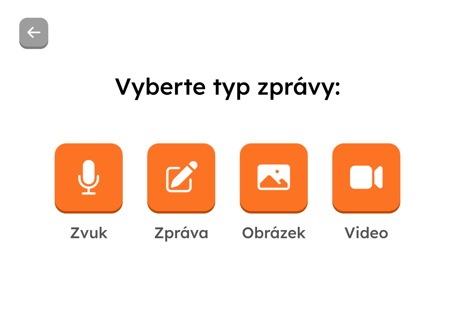 Výběr typu zprávy