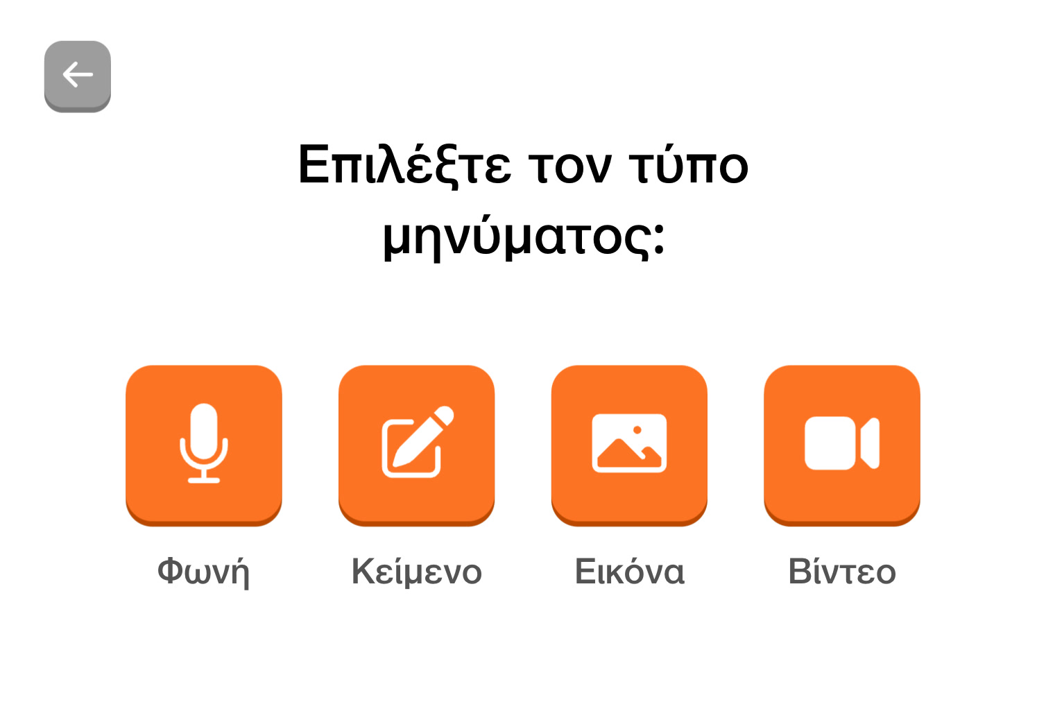 Επιλογή τύπου μηνύματος