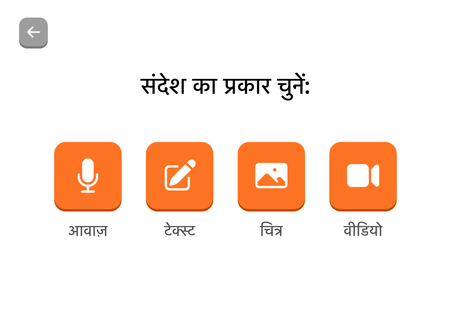 संदेश प्रकार चयन