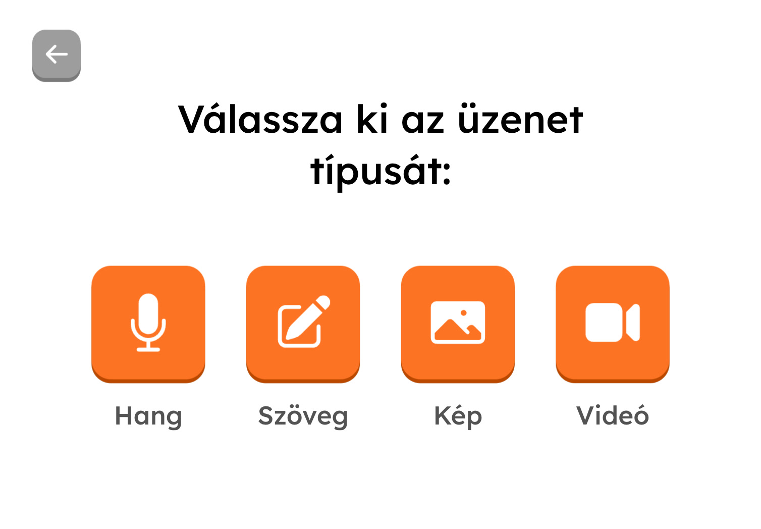 Üzenettípus kiválasztása