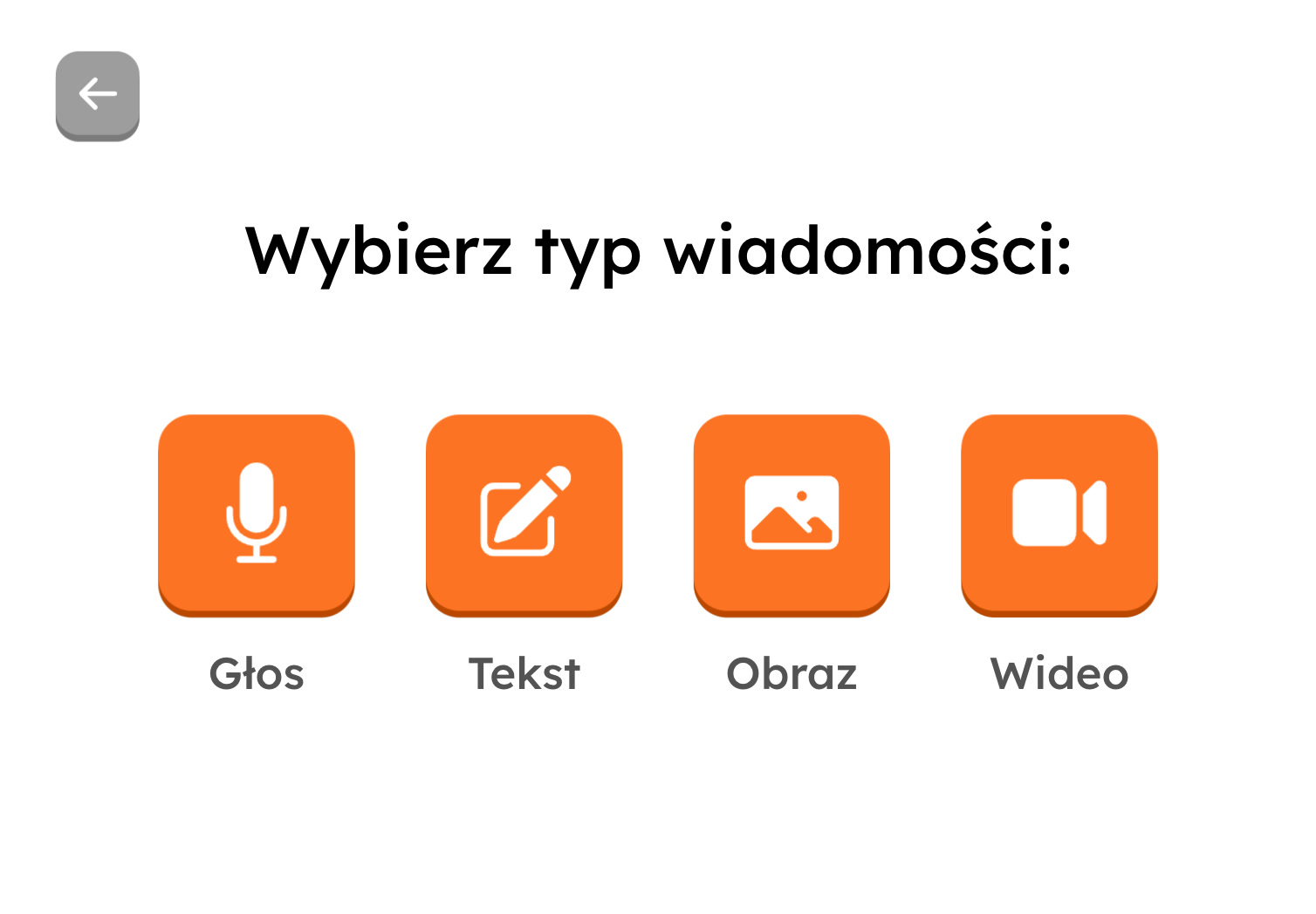Wybór typu wiadomości
