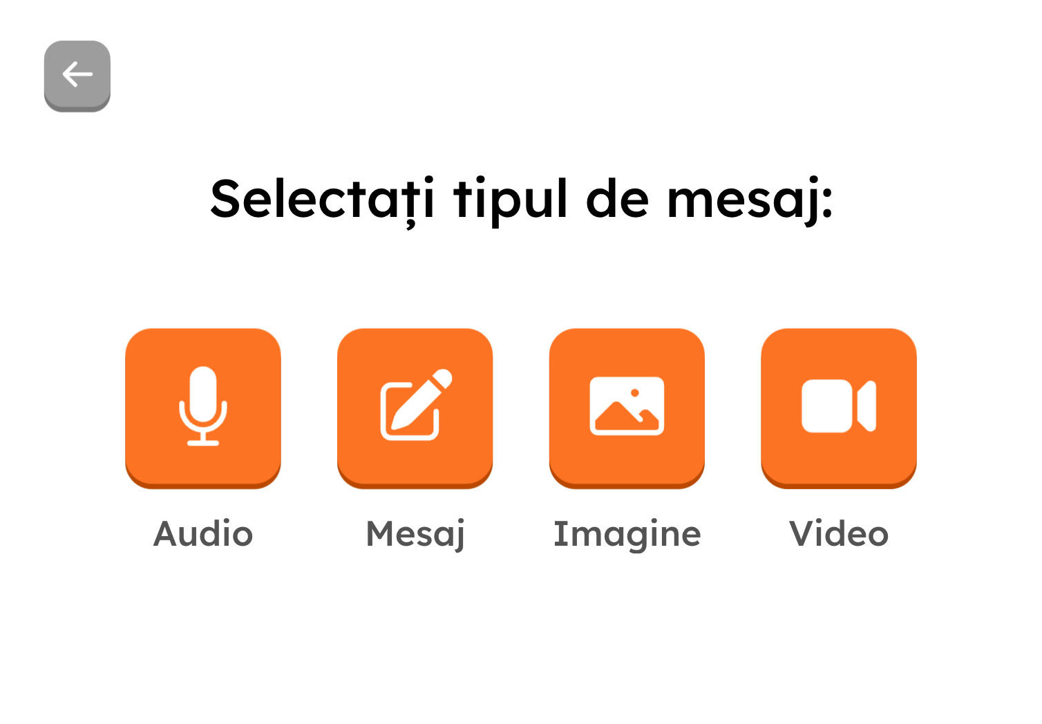 Selectarea tipului de mesaj