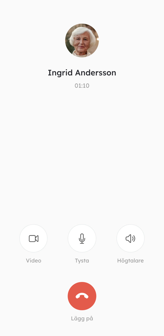 Ring ljud-/videosamtal