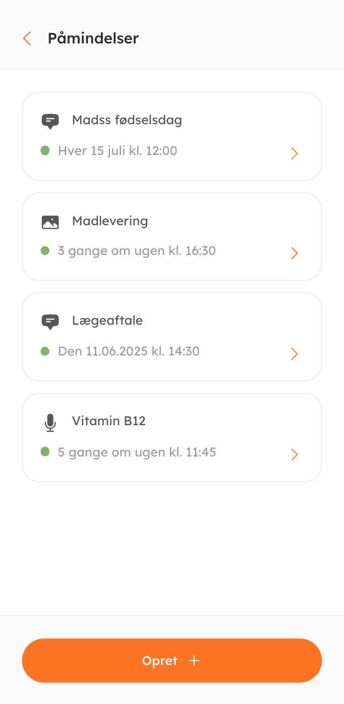 Opret påmindelser