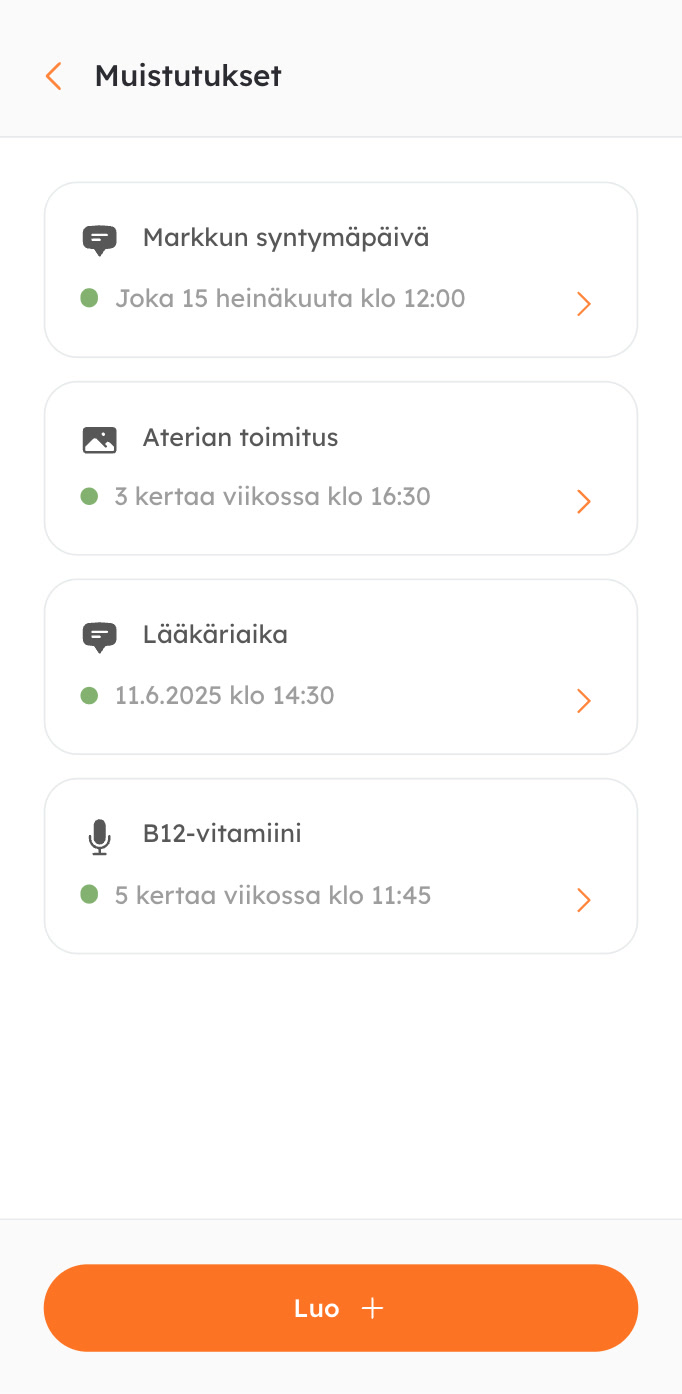Aseta muistutuksia