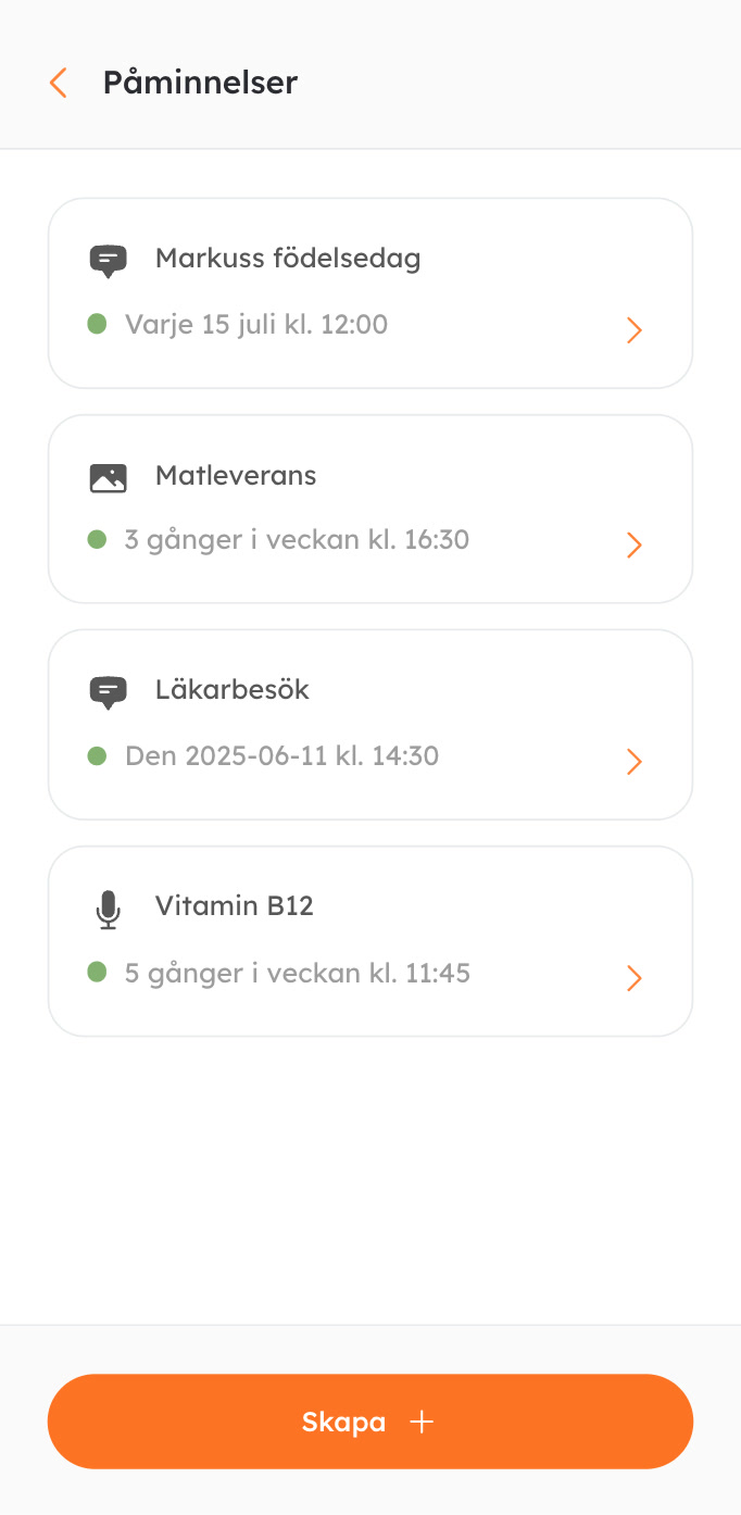 Ställ in påminnelser