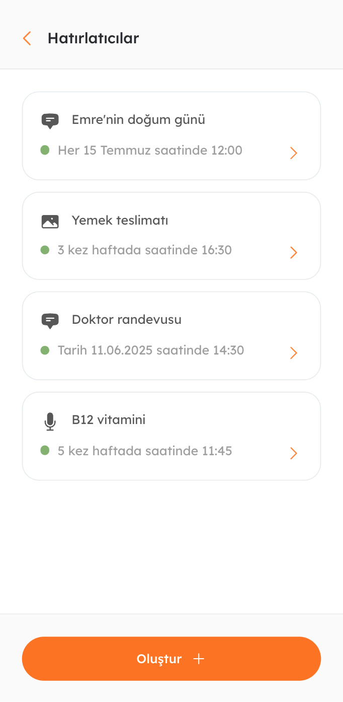 Hatırlatmalar kurun