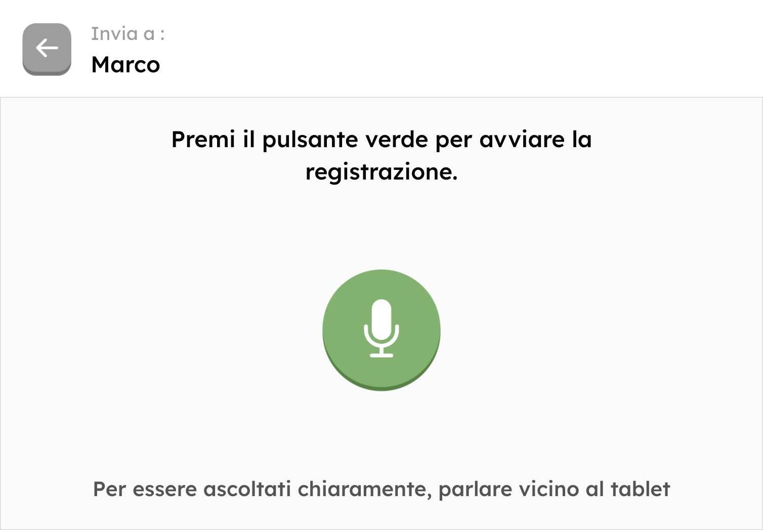 Invio messaggio audio