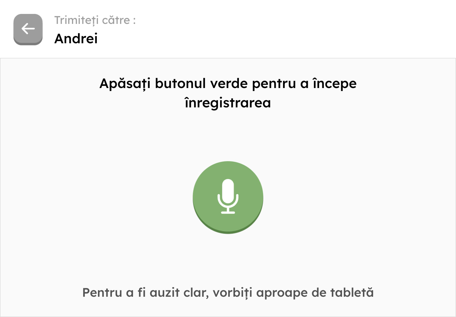 Trimitere mesaj audio
